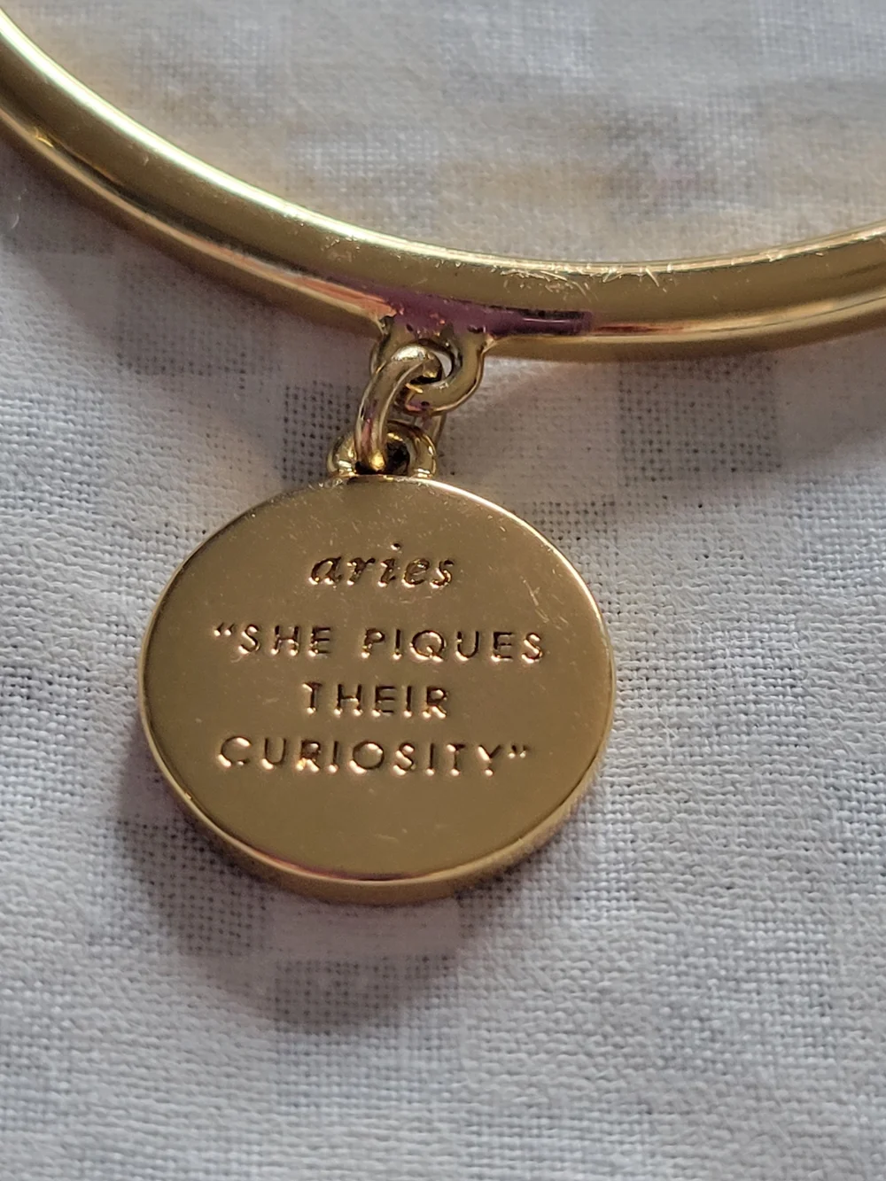 Kate Spade NY Gold Tone Hinged Bangle Bracelet with Turquoise Enamel AIRES Charm - Picture 4 of 6